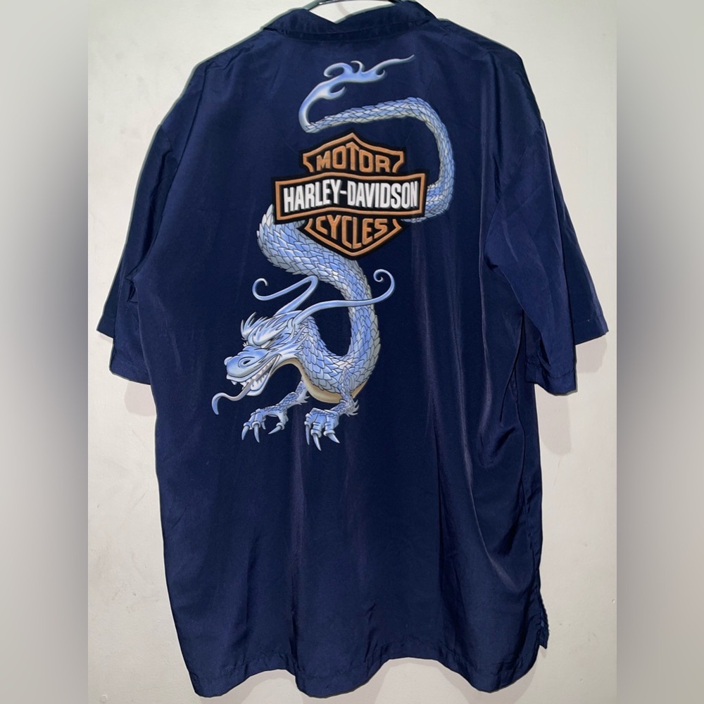 Vintage 2004 Harley Davidson Printed Graphic Button Shirt XL